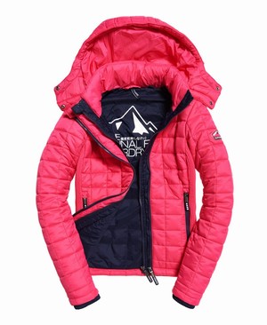 Superdry Hooded Box Quilt Fuji Női Kabát Rózsaszín | AVLCH6872